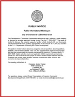 Info Meeting on City CDBG-HUD Grant